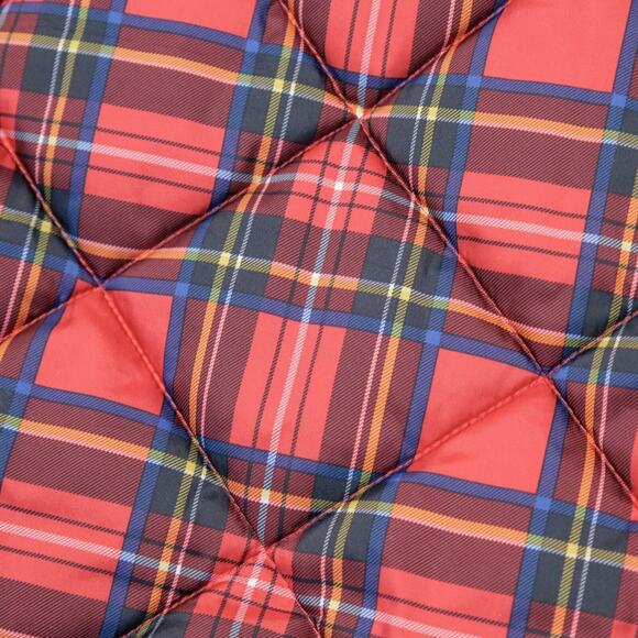 J. Crew Tartan Print Snap Pockets Red Blue Plaid Puffer Vest Womens Size M - Picture 11 of 14